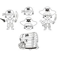 Creativ Company Vellen krimpfolie met motieven piraten, 10st. - thumbnail