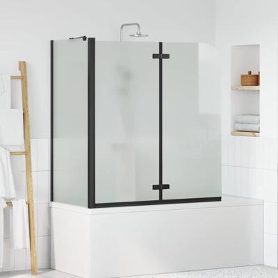 VidaXL Douche omhulsel zwart 120 x 68 x 130 cm esg-glas en aluminium