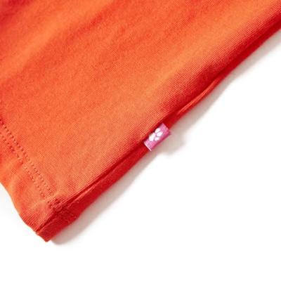 Kindershirt met lange mouwen vogelprint 104 donkeroranje