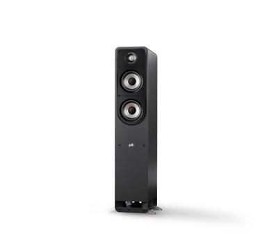 Polk Signature S50e Luidspreker, Zuilluidspreker voor HiFi Home Cinema, Speaker met 150 Watt, Universele Poolklemmen, Diepe Bas, Akoestische Klankkast, Hoge resolutie, 40 kHz, Walnootafwerking - Zwart