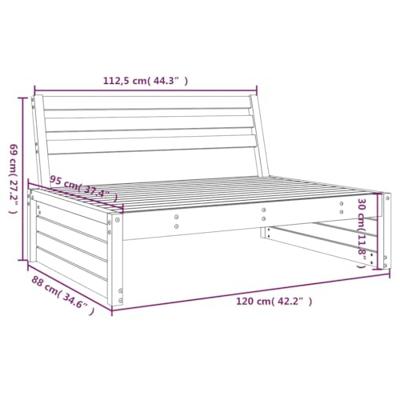 Tuinmiddenbank 120x80 cm gempregneerd grenenhout - thumbnail