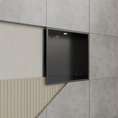 Inbouwnis BWS Alfie 30x30 cm Met LED Verlichting Mat Zwart Boss & Wessing Inbouwnis BWS Alfie 30x30 cm Met LED Verlichting Mat Zwart Boss & Wessing