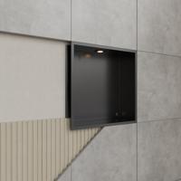 Inbouwnis BWS Alfie 30x30 cm Met LED Verlichting Mat Zwart Boss & Wessing - thumbnail