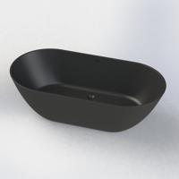 Arcqua Cusco vrijstaand ligbad 165x83x55cm cast marble Mat Zwart BAD126903 - thumbnail