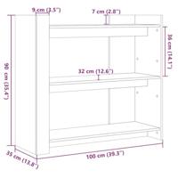 Wandtafel 100x35x90 cm bewerkt hout wit - thumbnail