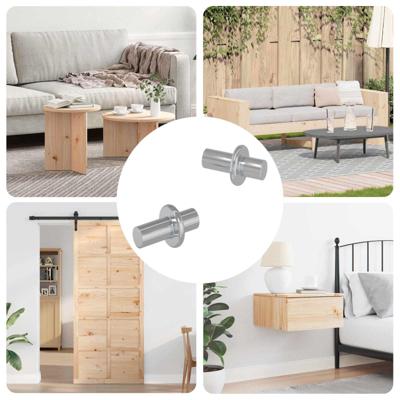 Plankhaak Effen 2 pcs Zilver 8,6 x 8,6 x 14,6 mm Staal