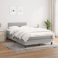Boxspring met matras stof lichtgrijs 120x200 cm - thumbnail