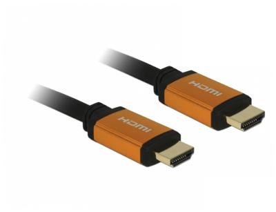Delock 85727 HDMI-kabel HDMI Aansluitkabel HDMI-A-stekker 1 m Zwart, Goud Afgeschermd (drievoudig), Vergulde steekcontacten, 8K UHD