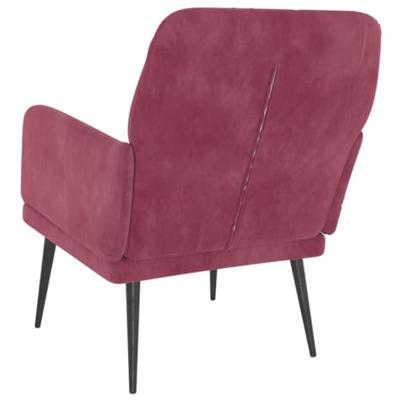 Fauteuil 62x79x79 cm fluweel wijnrood
