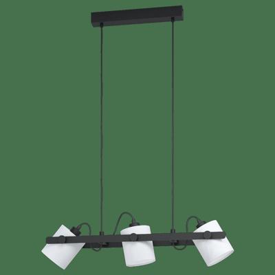 Eglo Strakke eetkamer hanglampHornwood 1 3-lichts zwart met wit - 43426
