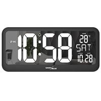 Green Blue GB214 GROTE LED WANDKLOK MET THERMOMETER WEKKER DATUM GreenBlue extra grote LED wandklok, temperatuur, datum - thumbnail