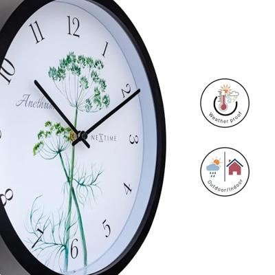 NeXtime NE-4315 Buitenklok Anethium 30.5 cm Zwart/Wit NeXtime NE-4315 Buitenklok Anethium 30.5 cm Zwart/Wit