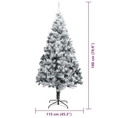 Kunstkerstboom met 300 LED Wit 180 cm PVC en Staal en Kunststof