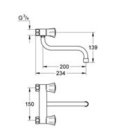 Grohe Costa L Wandkraan Met Onderuitloop Chroom - thumbnail