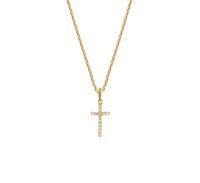 TFT Collier Geelgoud Kruis Zirkonia 1,0 mm 41 + 4 cm - thumbnail