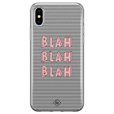 iPhone X/XS siliconen telefoonhoesje - Blah blah blah