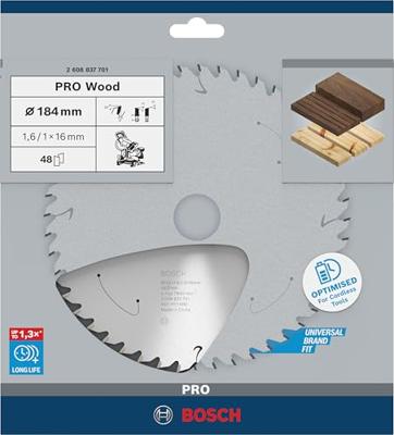 Bosch Accessoires Cirkelzaagblad St Wood 184X16X1.6/1.0X48T - 2608837701 Bosch Accessoires Cirkelzaagblad St Wood 184X16X1.6/1.0X48T - 2608837701