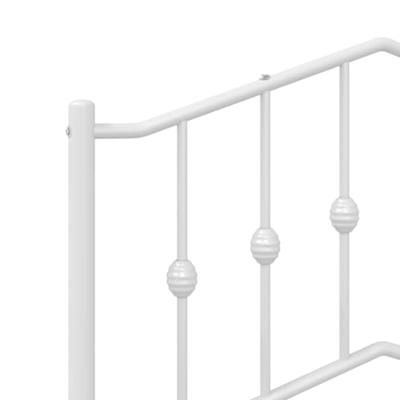 Bedframe met hoofd- en voeteneinde metaal wit 120x200 cm - thumbnail