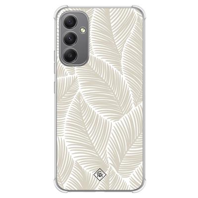 Samsung Galaxy A34 shockproof hoesje - Palmy leaves beige Samsung Galaxy A34 shockproof hoesje - Palmy leaves beige