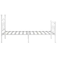 Bedframe met lattenbodem metaal wit 90x200 cm - thumbnail