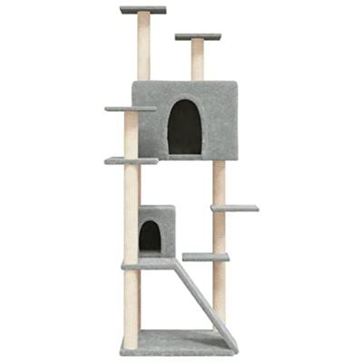 VidaXL Kattenmeubel met sisal krabpalen 153 cm lichtgrijs