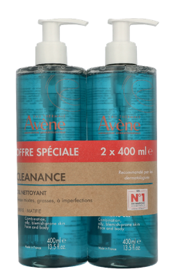 Avene Cleansing Gel Duo 800 ml Make-up verwijderaar en reiniger