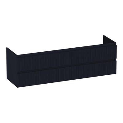 Brauer Joy Wavy - Onderkast - 160 cm - met 4 Softclose Lades Greeploos en 2 Sifon Uitsparingen - Mat Zwart