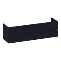Brauer Joy Wavy - Onderkast - 160 cm - met 4 Softclose Lades Greeploos en 2 Sifon Uitsparingen - Mat Zwart - thumbnail