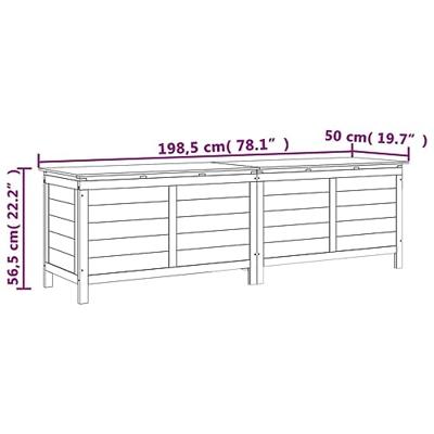 Tuinbox 198,5x50x56,5 cm massief vurenhout bruin - thumbnail