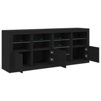 Dressoir met LED-verlichting 164x37x67 cm zwart - thumbnail
