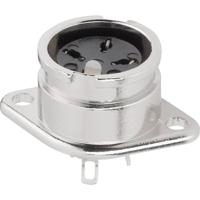 TRU COMPONENTS 1578834 DIN-connector Flensbus, contacten recht Aantal polen: 5 Zilver 1 stuk(s) - thumbnail