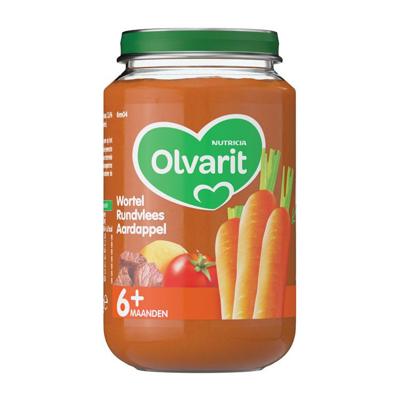 Olvarit Olvarit Wortel Rundvlees Aardappels 6m04 (200g) Olvarit Olvarit Wortel Rundvlees Aardappels 6m04 (200g)