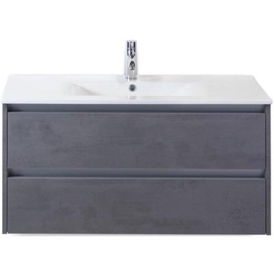Dante Badmeubelset 100 cm - Beton Antraciet - Keramische Wastafel Wit Enjoy