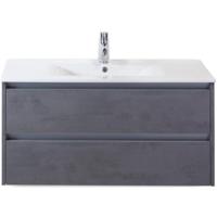 Dante Badmeubelset 100 cm - Beton Antraciet - Keramische Wastafel Wit Enjoy - thumbnail