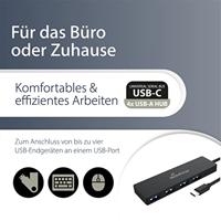 MediaRange MRCS508 USB-C (USB 3.2 Gen 2) multiport hub 4 poorten Zwart - thumbnail