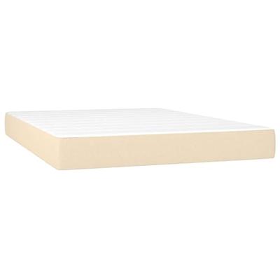 Boxspring met matras stof crèmekleurig 140x190 cm