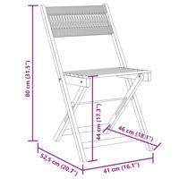 Tuinstoelen 4 st inklapbaar massief acaciahout beige - thumbnail