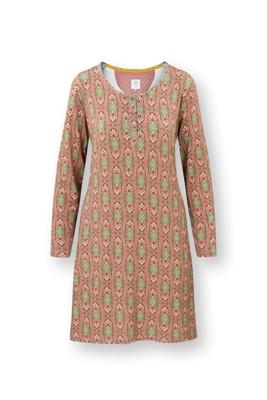 Pip Studio Desiree Nachthemd Lange Mouw Jabalini Roze XXL Pip Studio Desiree Nachthemd Lange Mouw Jabalini Roze XXL