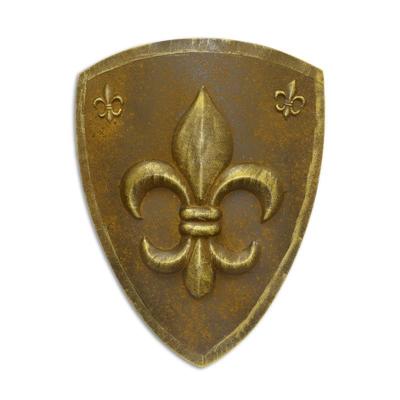 ijzeren muurbevestiging schild met fleur de lis - zilver (rx-367)