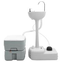 VidaXL Camping toilet set 2 pcs grijs 50,5 x 33 x 103 cm - thumbnail