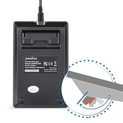 Perixx PERIPAD-303 B Numeriek toetsenbord Kabelgebonden Verlicht Zwart