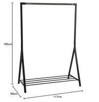 Kledingrek 'Mathias' kleur Zwart - thumbnail