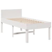 Bedframe zonder matras massief grenenhout wit 75x190 cm - thumbnail