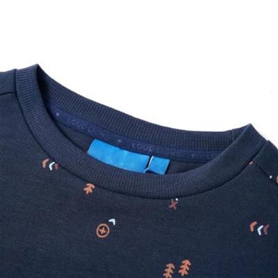 Kindertrui 140 gemleerd marineblauw - thumbnail