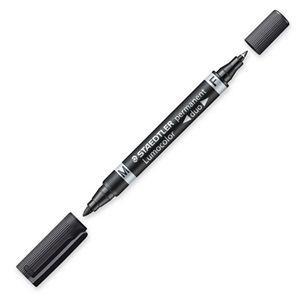 Staedtler Lumocolor duo 348 348-9 Permanent marker Zwart Watervast: Ja Staedtler Lumocolor duo 348 348-9 Permanent marker Zwart Watervast: Ja