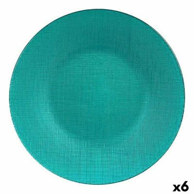 Eetbord Vivalto Turkoois Glas 27,5 x 2 x 27,5 cm (6 Stuks)