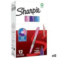 Permanente markeerstift Sharpie Paars Roze Turkoois (12 Stuks) - thumbnail