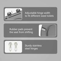 VidaXL Toiletzitting grijs 47 x 37 x 4 cm duroplast - thumbnail