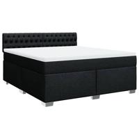 Boxspring met matras stof zwart 180x200 cm - thumbnail