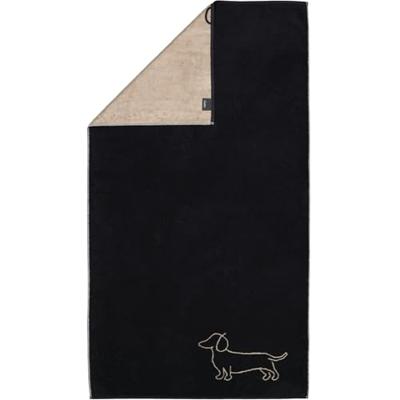 Cawö Cawo We love Dogs gemustert 6248 Badlaken 80x150 schwarz/beige